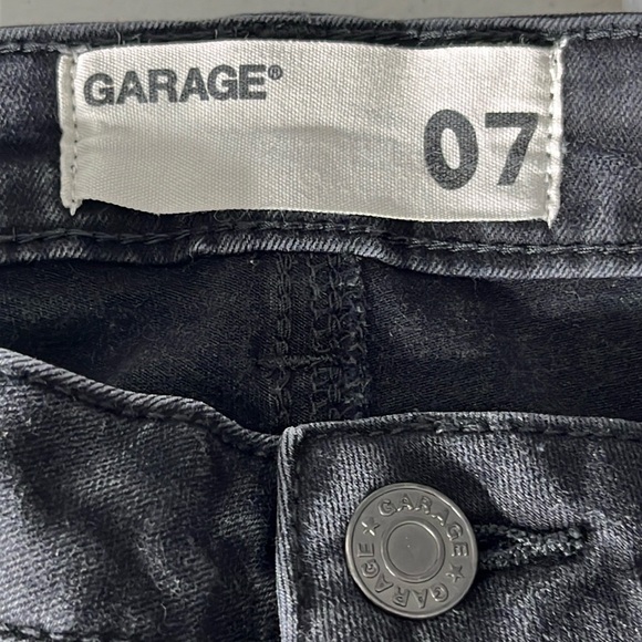 GARAGE Black High Rise Distressed Skinny Jeggings Size 7 - Picture 6 of 8